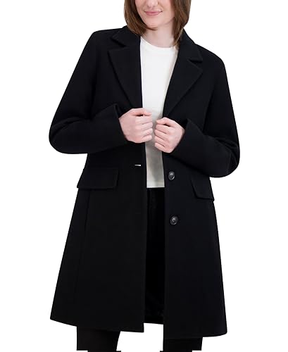 Laundry by Shelli Segal womens Faux Wool Winter Coat– Single-breasted Dress Coat With Notch Collar2