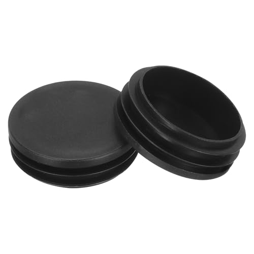 Image of MECCANIXITY 8pcs Round Plastic Hole Plugs, 2 Inch (50mm) Black Insert Tubing End Cap for Inserts Chair Leg Glide Furniture Protectors Metal Legs Round Tube