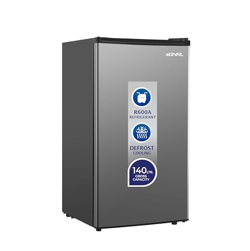 EGNRL 140L Gross/83L Net Capacity Single Door Refrigerator EGR140S | Fast Cooling Energy Saving & Low Noise |Recessed Handle R600A Inside Condenser Dark Silver Color One Year Warranty