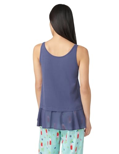 Image of HUE Women's Summer Vacation Pajama Separates, Soft, Whimsical Print Pjs with Tropical Beach Themes, Flip Flops, Cocktails