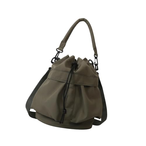 Borsa a tracolla con coulisse da borsa a secchiello per lavoro allaperto e shopping donna verde