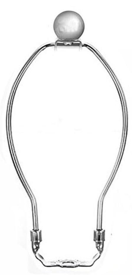 Image of 8 Inch Heavy Duty Lamp Harp, with Finials and Detachable Light Duty Saddle Bases,, Used for Floor Lamps and Table Lamps, Wall Lamps, Etc, 1sets of Heavy-Duty Lampshade Holders, Chandelier (Nickel)