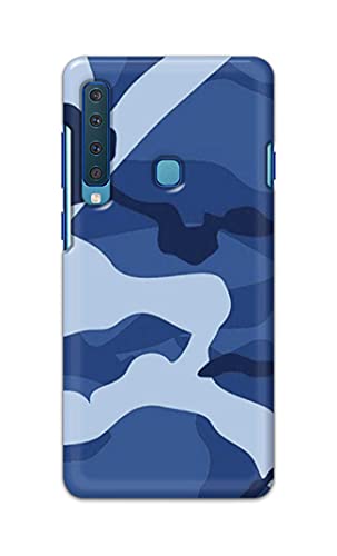 Image of Printed Hard Back Cover Case for Samsung Galaxy A9 2018 Back Cover (Army Blue Pattern) -702