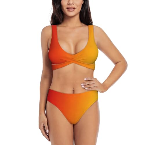 Maillot de bain deux pièces Sunset Gradient pour vos journées de plage et piscine