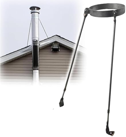 Customizable Stainless Steel Chimney Pipe Brace Holder - Universal Stove Pipe Support Brackets, Durable Side/Top Mount Stabilizer for Roof Installation