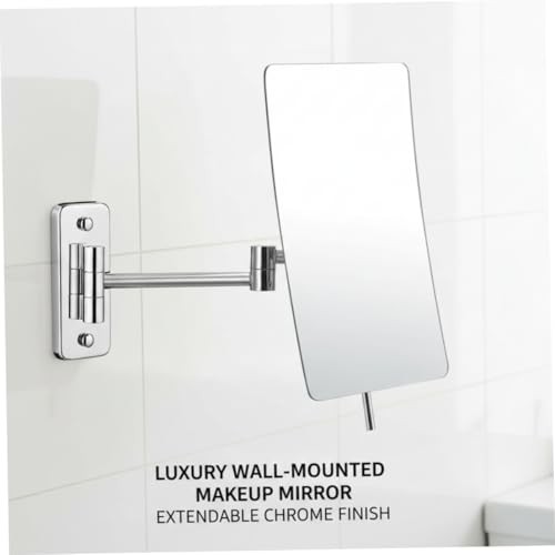 Miroir de maquillage mural avec grossissement 3X et bras extensible en laiton pour salle de bain - 7