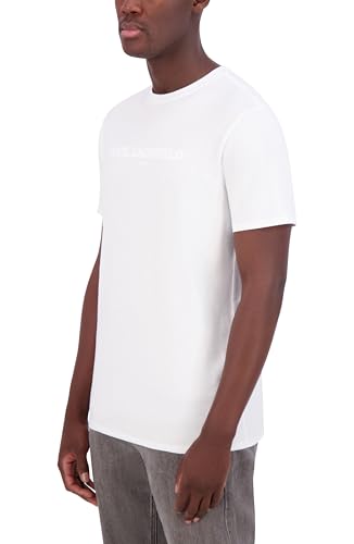 Karl Lagerfeld Paris Mens Soft Crew Neck Tonal Logo Short Sleeve T-Shirt