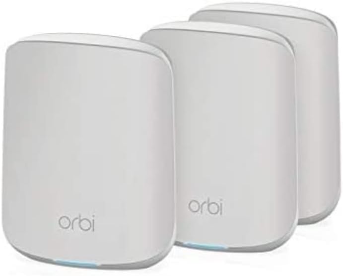NETGEAR Orbi (RBK353) Dual-Band WiFi 6 Mesh System – Wifi 6 Router With 2 Satellite Extenders 11AX Mesh AX1800 WiFi (Up to 1.8Gbps)