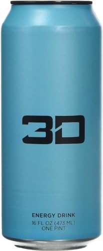3D Energy Berry Blue | Sugar Free Energy Drink | Pre Workout Energy | 200mg Caffeine with Taurine and L-Carnitine | 16 Fluid Ounce | 12 Pack | Blue