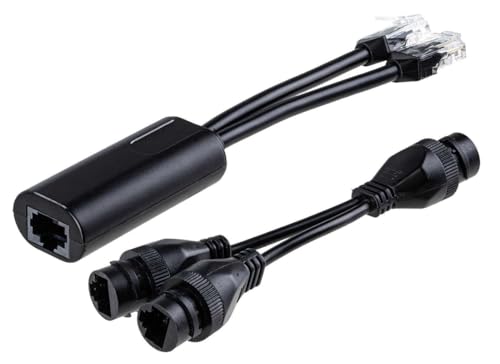 Adaptador divisor combinador PoE para dos cámaras de seguridad IP en cable UTP