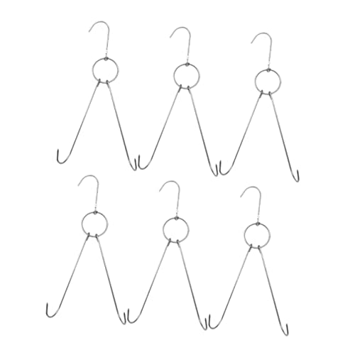 PRETYZOOM Ganci per Carne in Acciaio Inossidabile Set da 6 Ganci a S per Essiccazione e Affumicatura per Cucine Macellerie e