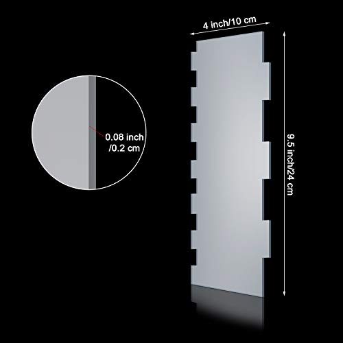 2 Pieces Large Clear Acrylic Cake Scraper Set 9.5'' 12'' Icing Smoother Scraper and Stripes Edge Contour Comb for Cakes Frosting Buttercream Decorating Kitchen Baking Tool Mousse Pastry Cutter