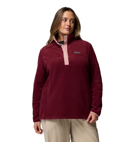 Image of Columbia Womens Benton Springs Half Snap II Pull Over Fleece Jacket, Dark Stone /Canoe /Vintage Blue, 3X