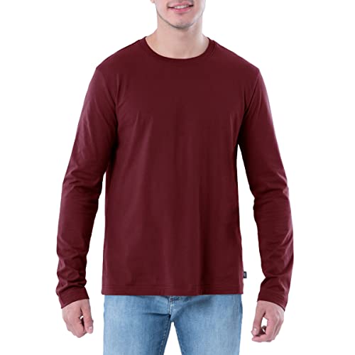 Lee Herren Long Sleeve Cotton T-Shirt, Rhabarber, Klein – Ansicht 1