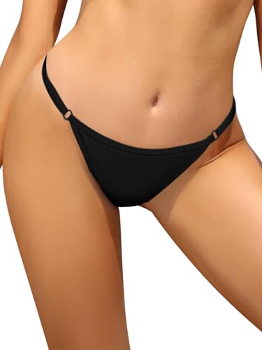 SHEKINI Niedrige Taille Tanga Bikinihose Damen Verstellbar Bikini Hose...