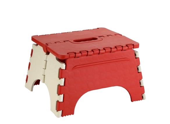 RRAS Folding Plastic Step Stool for Kids & Adults – Portable, Durable & Lightweight – Anti-Slip Surface – Multipurpose Indoor/Outdoor Use-Red-image-15