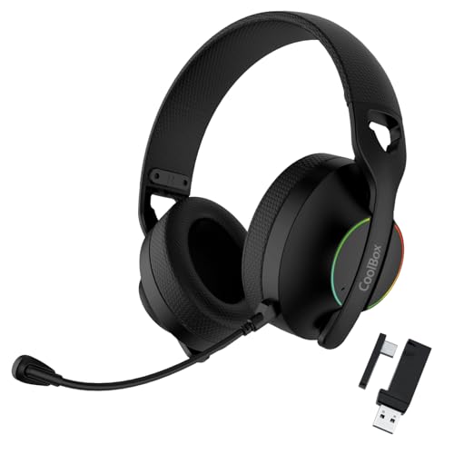 Ya en mundofriki.es: CoolBox WB01 Cascos Gaming Inalambricos con Micrófono Extraíble para PS5, PS4, Switch, PC. Conexión Inalámbrica 2.4GHz con Adaptador USB y Bluetooth 5.4, 20h de Autonomía, Carga USB-C en 2h. Negro