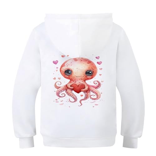 Sweat à capuche pieuvre imprimé 3D pull enfant cordon 7-9 ans - 2