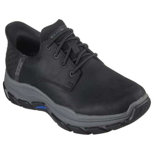 Image of Skechers Men's Respected - Garrett Leather Round Toe Bungee Lace Slip-Ins