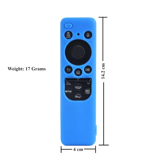 Image of Silicone TV Remote Cover Compatible with Samsung Smart TV Remote 2023 BN59-01432G BN59-01432A (Samsung Smart TV 2023 Model Solar Remote Cover - Style 4, Blue - Style 4)