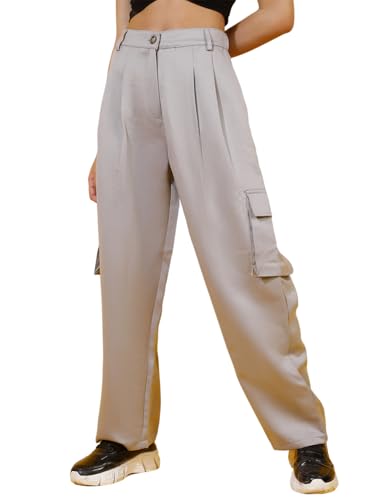 Image of KOTTY Women's High Rise Relaxed || Straight || Joggers Fit Cargo's for Pants || Trousers