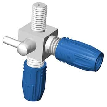 Diba Omnifit® Cap System Adapter with Column Bleed Valve, Tee, 1/4