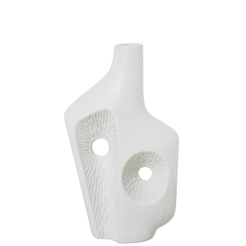 Vase en céramique blanc DRW 30x17,5x8 cm pour table