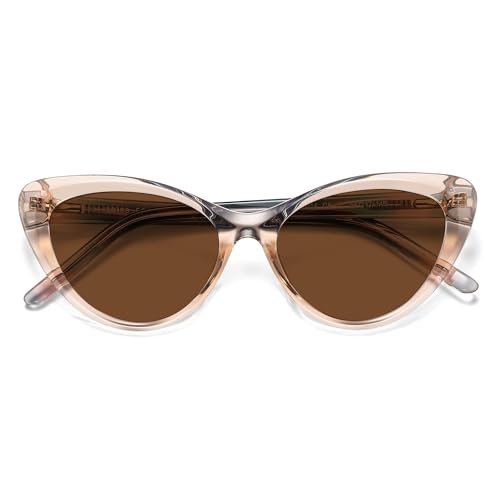 Image of SOJOS Acetate Cat Eye Sunglasses Women Handmade Polarized Retro Lightweight Fashion 90s Style UV400 Sunnies, Lola