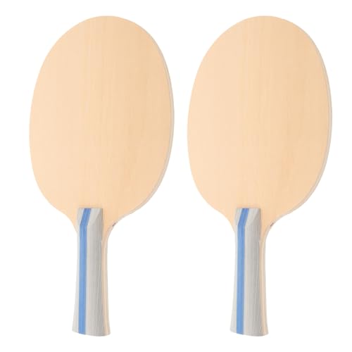 NOLITOY 2 Palas de Tenis de Mesa de Madera sin Pintar para Principiantes Mango Largo Horizontal Juego de Entrenamiento Interior y Exterior Raquetas DIY para Pintar y Personalizar