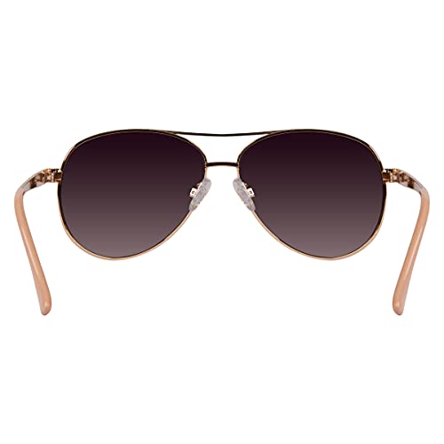 Piranha Sophia Aviator Sunglasses for Women with Pink Temple and Purple Gradient Lens4