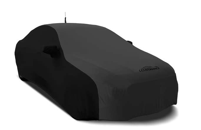 Image of Coverking Custom Fit Exterior Car Cover Designed for Select Porsche Boxster Model Vehicles: Satin Stretch Fabric, Black Sides with Dark Gray Center