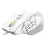 Red samurai 有線ゲーミングマウス 白 15ボタン MMO/FPS対応 12400DPI RGBライト カスタマイズ可能 プログラムキー搭載 ホワイト