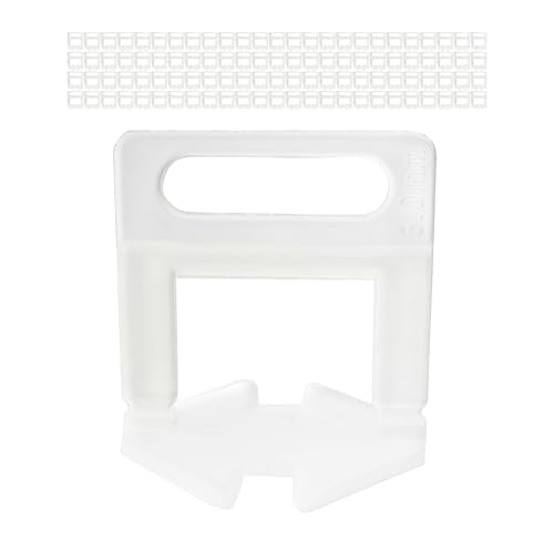 Zuglaschen für Fliesen, 100 Stück, 3 mm Stärke, aus Kunststoff, für Fliesenhöhe von 3 bis 15 mm, Fliesennivelliersystem, Fliesenverleghilfe, Fliese Verlegung Zubehör, Nivellierabstandshalter