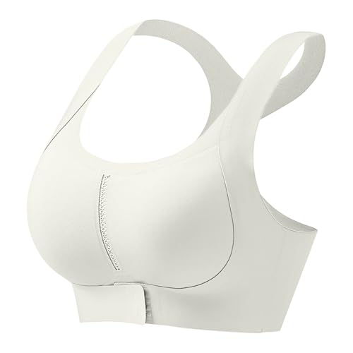 Sujetador frontal realza espalda mejora postura diaria sin transpirable efecto lifting para uso cotidiano Ropa interior cómoda ofrece soporte ligero discreto Diseñado brindar ajuste (White, L)
