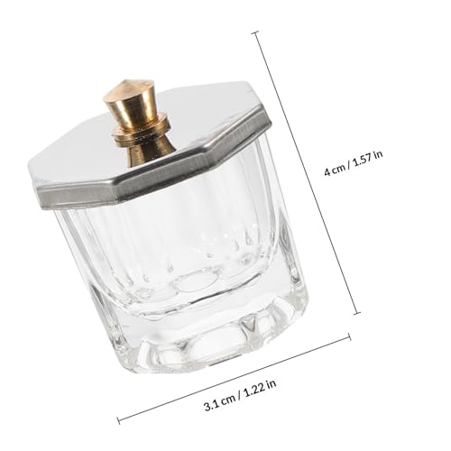 2pcs Recipiente de Cristal para Arte de Uñas con Tapa miniatura 2