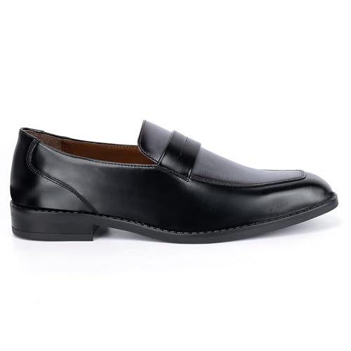Image of LOUIS STITCH Men's Formal Shoes - Leatherette, Breathable Lining, Moccasins Style | Comfortable for Business, Casual, Parties | Double Tone Finishing (SXMCDS)