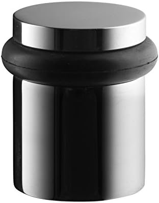 Eisen Hardware Polished Round Brass Door Bumper/Stopper, Chrome