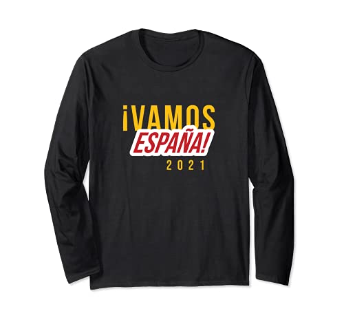 Spain Flag Long Sleeve T-Shirt, Black