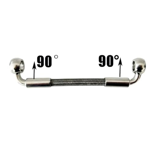Durite frein hydraulique tressée M10 banjo 90° pour moto