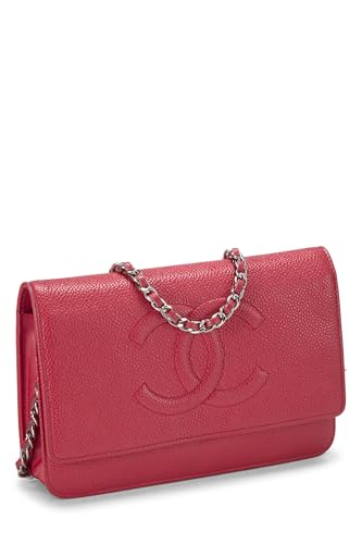 Pre-Loved Red Caviar Timeless 'CC' Wallet on Chain (WOC), Red2