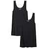 Amazon-Essentials-Womens-2-Pack-Slim-Fit-Tank Amazon Essentials Women's Slim-Fit Tank, Pack of 2, Black, Large