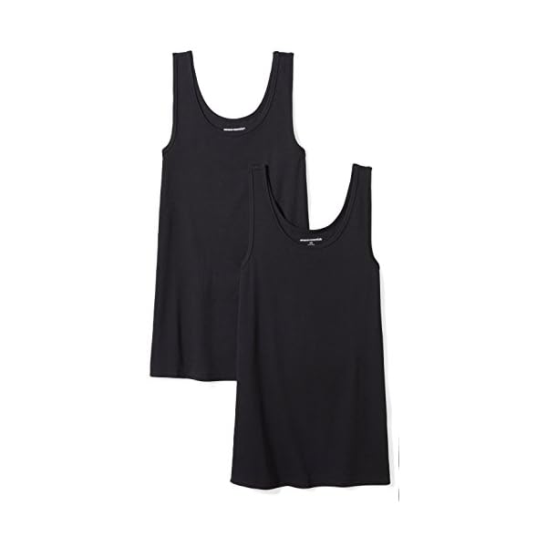 Amazon-Essentials-Womens-2-Pack-Slim-Fit-Tank Amazon Essentials Women's Slim-Fit Tank, Pack of 2, Black, Large
