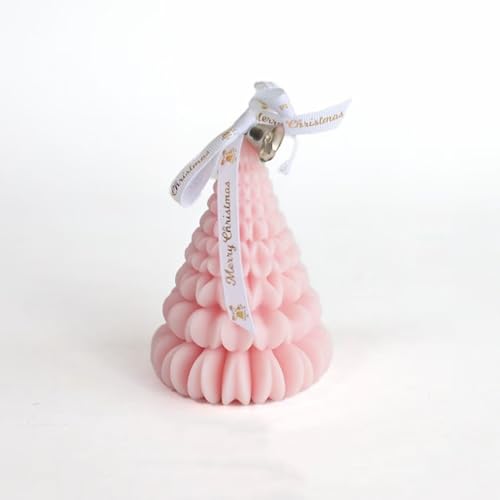 2 Pcs Christmas Candles Decoration Tree Candles Christmas Tealight Candles Handmade Soy Wax Votive Candles for Home Table Christmas Party Holiday New Year Decor