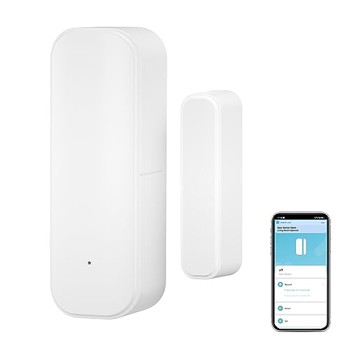 Smart Door and Window Sensor: WiFi Door Sensor for Home Security, Free App Alerts, Wireless Contact Sensor, Programmable with Smart Life Devices, Compatible with Alexa, Google Assistant (1-Pack)