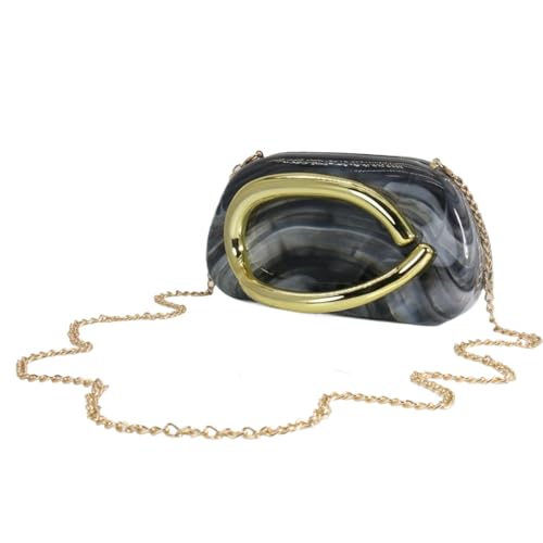 Image of Women Evening Clutch Purse Metal Handle Acrylic Purse Unique Shoulder Bag Causal Handbags for Bride Party Wedding