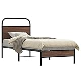 Gecheer Telaio per letto senza materasso, 80 x 200 cm, rovere marrone, legno ingegneristico, telaio per letto a piattaforma con doghe, adatto per materassi da 80 x 200 cm, per camera da letto adulti