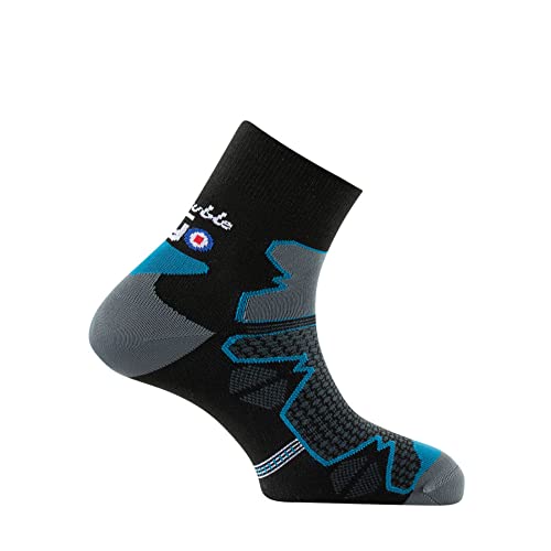 Thyo - Chaussettes courtes La Double® Trek en microfibre Dryarn - couleur - Noir bleu - Pointure - 37-38