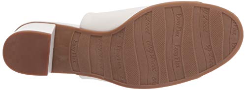 Easy Street Women's Mule, White Stretch Fabric, 8 #TOP3
