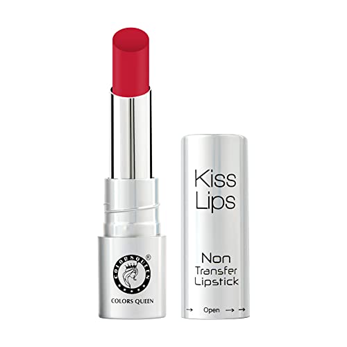 Image of Colors Queen Kiss Lips Matte Lipstick | Smudge Proof & Non Transfer | Creamy Matte Long Stay Lipstick for Women (14 - Chilly Red)