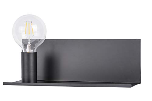 Aplique Glasgow negro para iluminar pasillos oscuros sin ocupar espacio libre